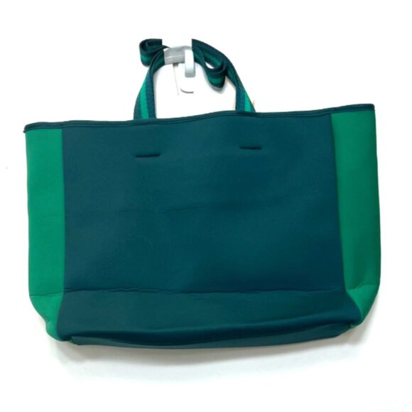 Summersalt Neoprene Beach Tote Blue & Green Striped Straps Lightweight NWT - Picture 4 of 10